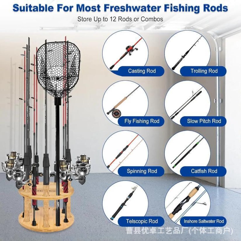 Round Solid Wood Fishing Rod S - огляд і ціна Fishing Rod Pod