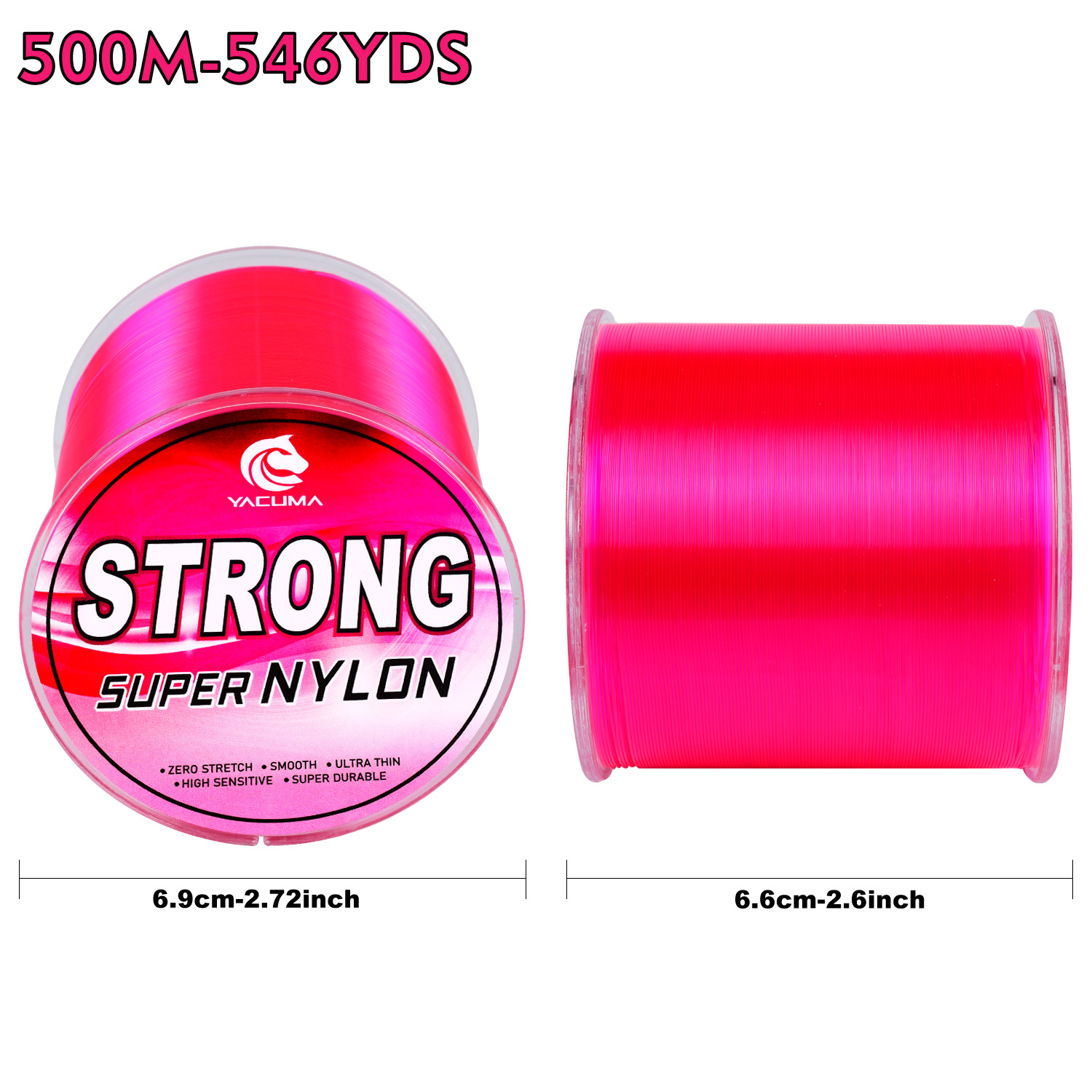 YACUMA 500M-546YDS Strong Pink - огляд і ціна Fluorocarbon Line