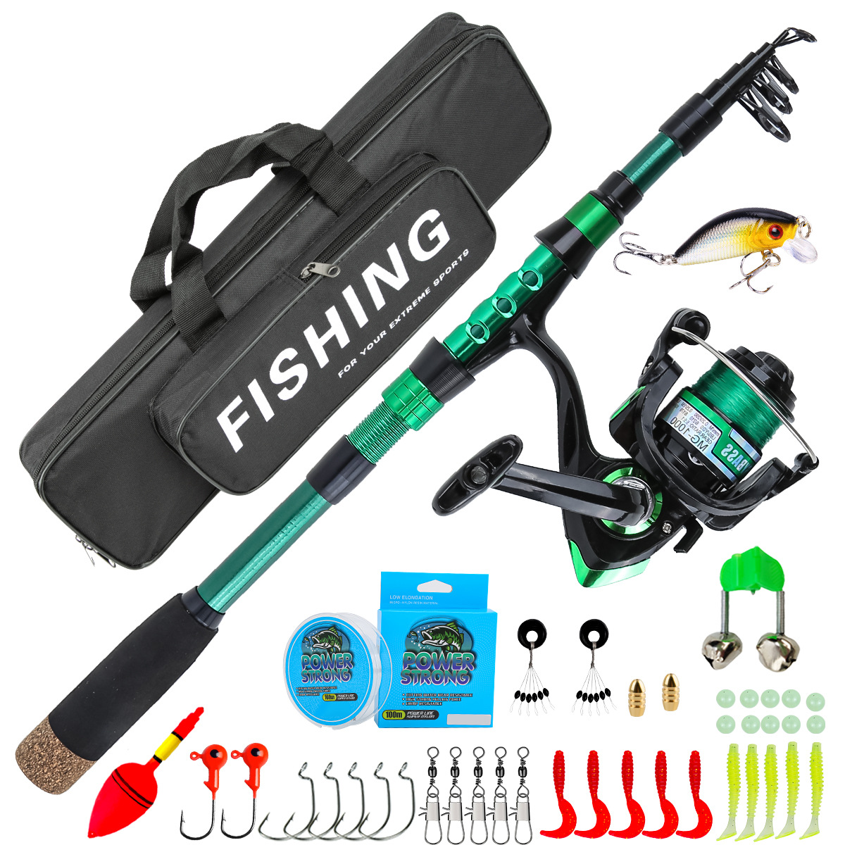 1.8 Meters Green Carbon Fiber  - огляд і ціна Fishing Equipment Kit